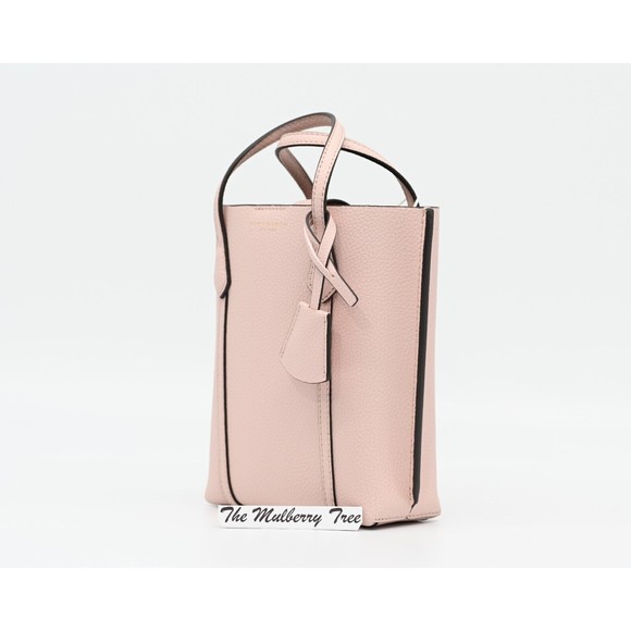 TORY BURCH PERRY Mini N/S Leather Crossbody Tote Shell Pink 142616 NWT $298 - Picture 3 of 16